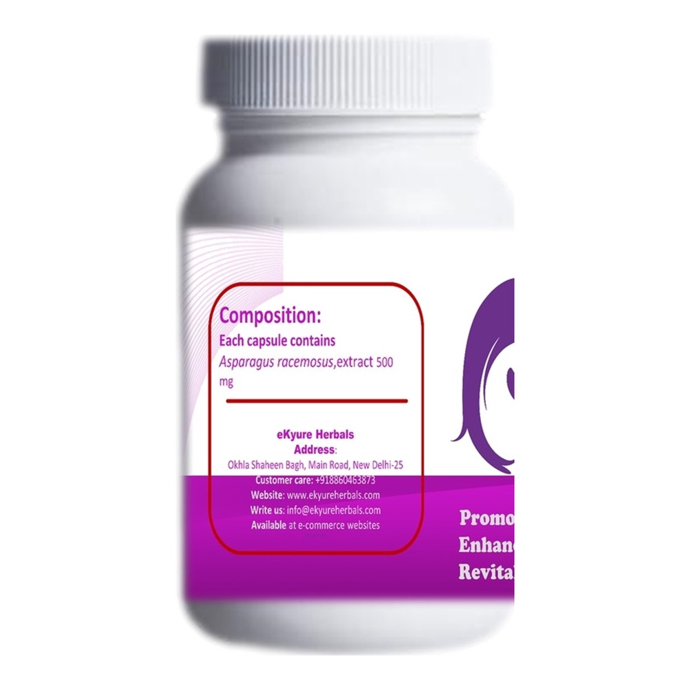 eKyure Herbals Shatavari Extract 500 mg Capsule - Image 2